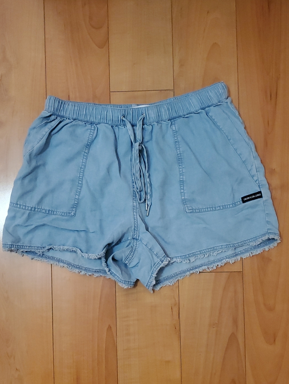 Calvin Klein Jeans Light Blue Denim Drawstring Shorts